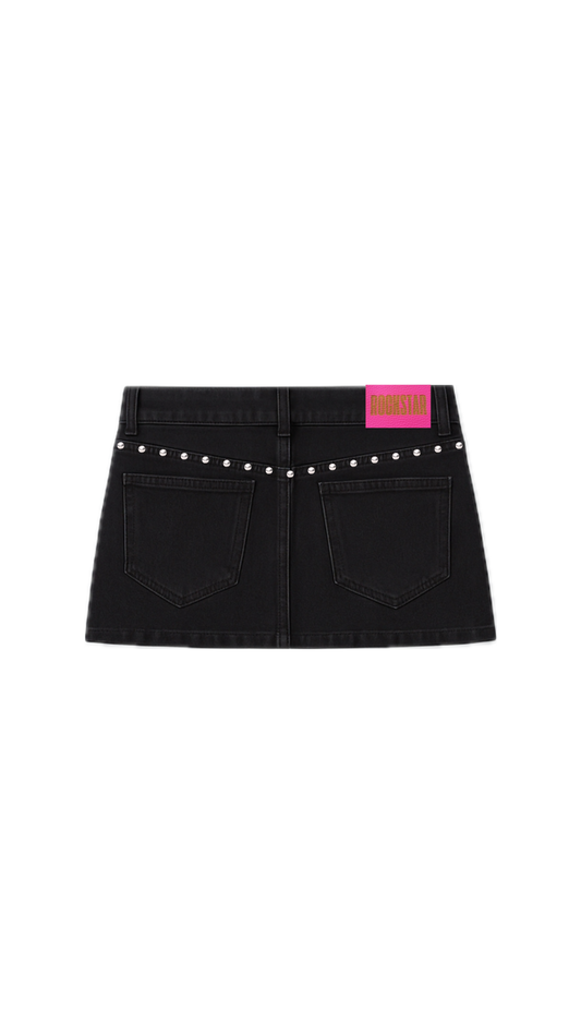 MINI DE TIRO BAJO TACHAS FUCSIA