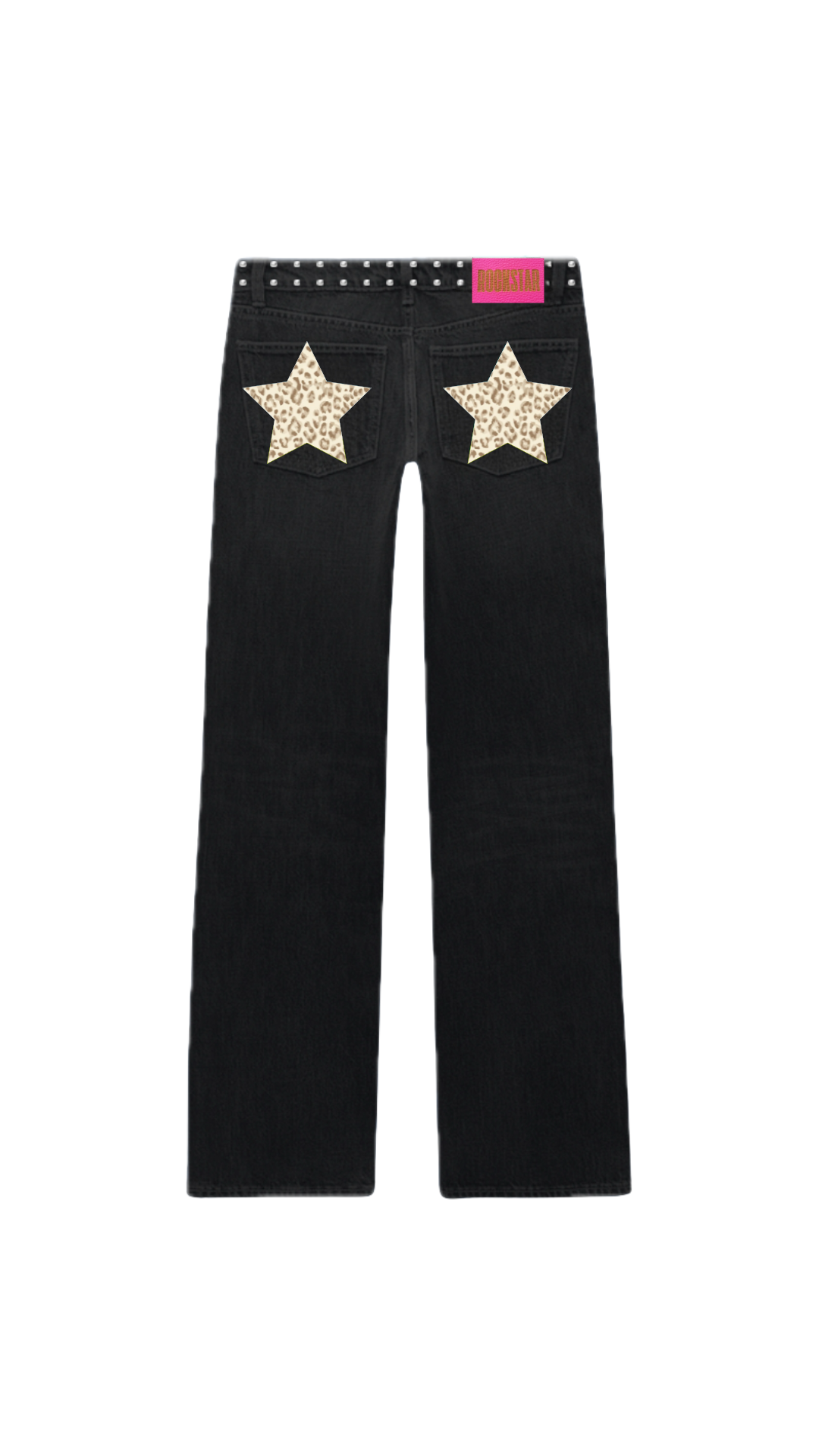 JEANS LOW RISE PRINT FUCSIA