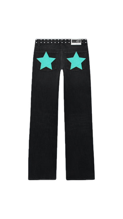 JEANS LOW RISE TURQUESA