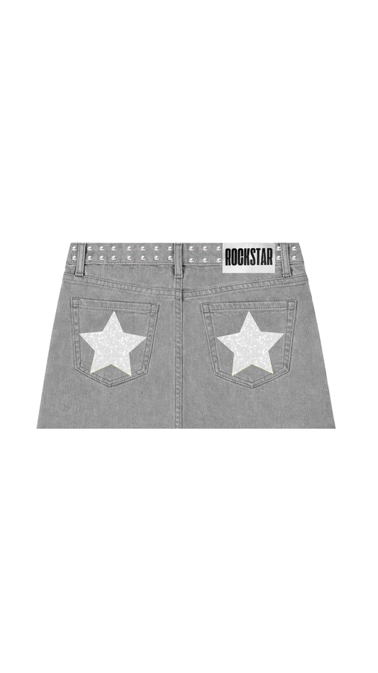 MINI DE TIRO BAJO GRIS PLATEADA