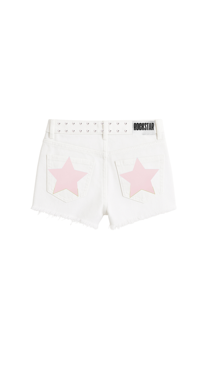 SHORT BLANCO MID RISE ROSA