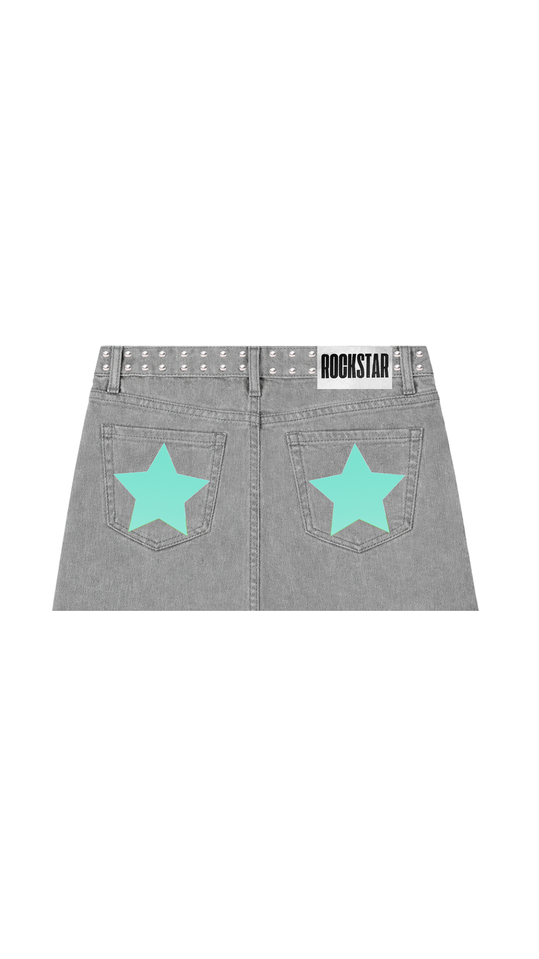 MINI DE TIRO BAJO GRIS TURQUESA